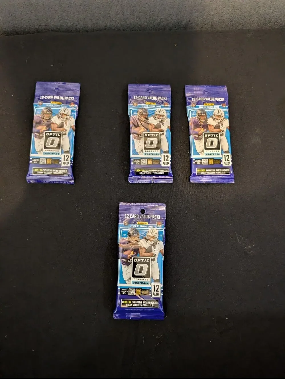 2025 - 4x Panini Donruss Optic NFL Football Trading Card 12-Card Value Pack
